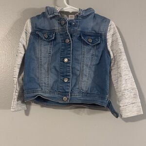 Cat & jack   Denim Jacket with Gray Sleeves